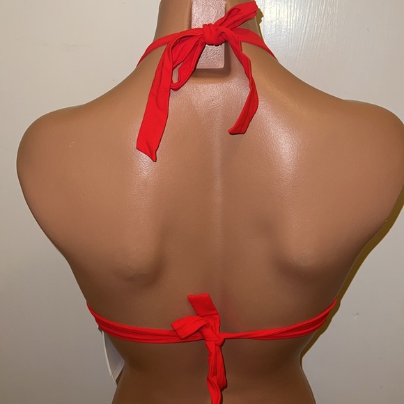 NWT Tory Burch bikini top bra size XS halter logo poppy red - Picture 4 of 5